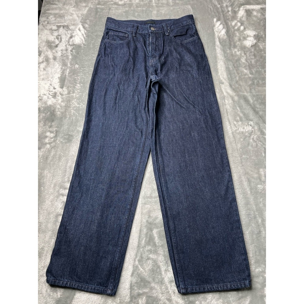 Uniqlo Jeans Women Size 11 Blue Kaihara Wide Leg Straight High Rise Light Wash